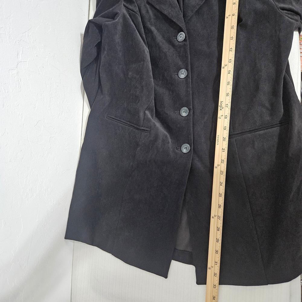Vtg Amanda Smith II Womens 16W Black Faux Suede Pant Suit 2pc Blazer Set Lagen - Picture 11 of 14